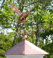 Copper Weathervane and cupola protected with Everbrite