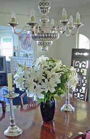 Silver Chandelier & Pewter Candlesticks protected by ProtectaClear