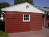 Red Steel Siding left side Refinished with Everbrite.